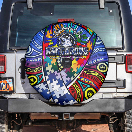 Autism Awareness Australia North Melbourne Kangaroos Spare Tire Cover Aboriginal Indigenous Art