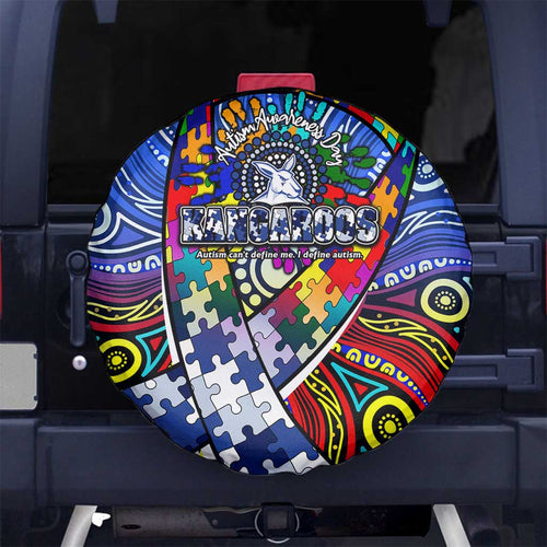 Autism Awareness Australia North Melbourne Kangaroos Spare Tire Cover Aboriginal Indigenous Art