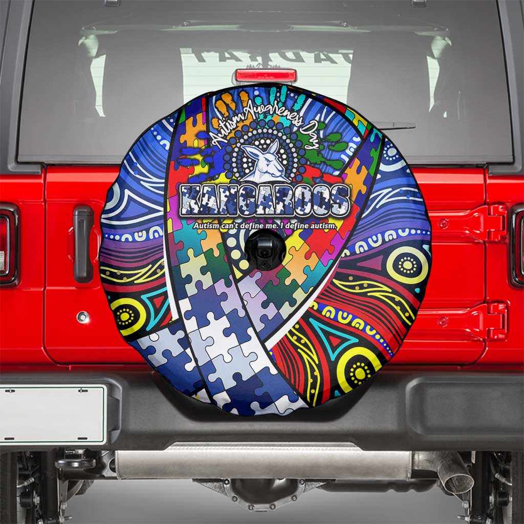 Autism Awareness Australia North Melbourne Kangaroos Spare Tire Cover Aboriginal Indigenous Art