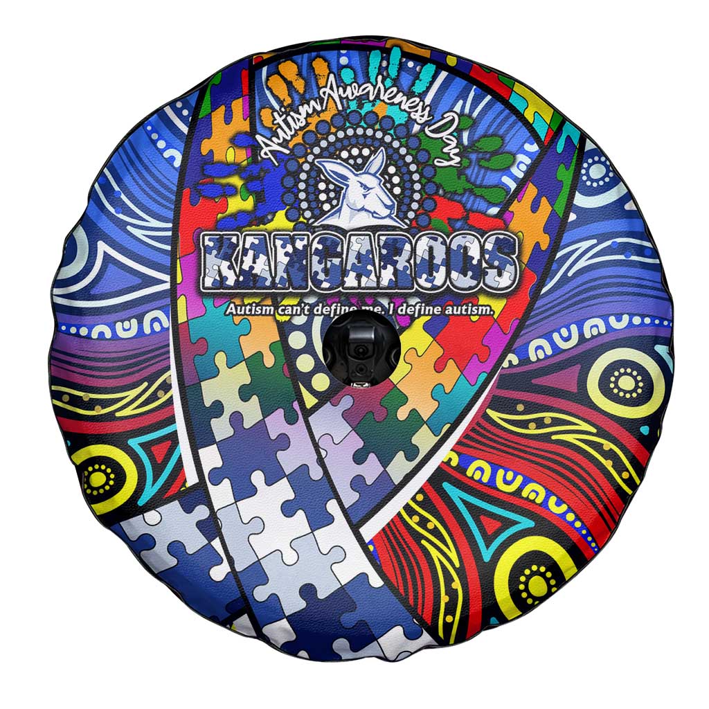 Autism Awareness Australia North Melbourne Kangaroos Spare Tire Cover Aboriginal Indigenous Art