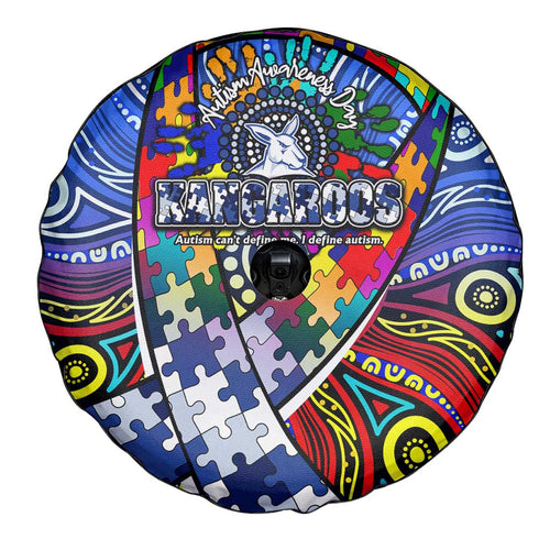 Autism Awareness Australia North Melbourne Kangaroos Spare Tire Cover Aboriginal Indigenous Art