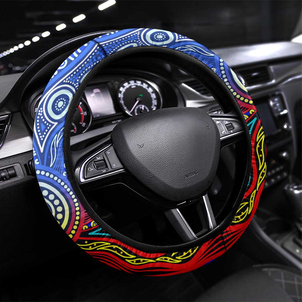 Autism Awareness Australia North Melbourne Kangaroos Steering Wheel Cover Aboriginal Indigenous Art