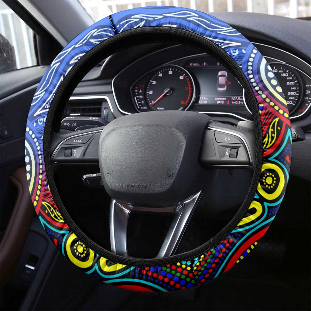 Autism Awareness Australia North Melbourne Kangaroos Steering Wheel Cover Aboriginal Indigenous Art