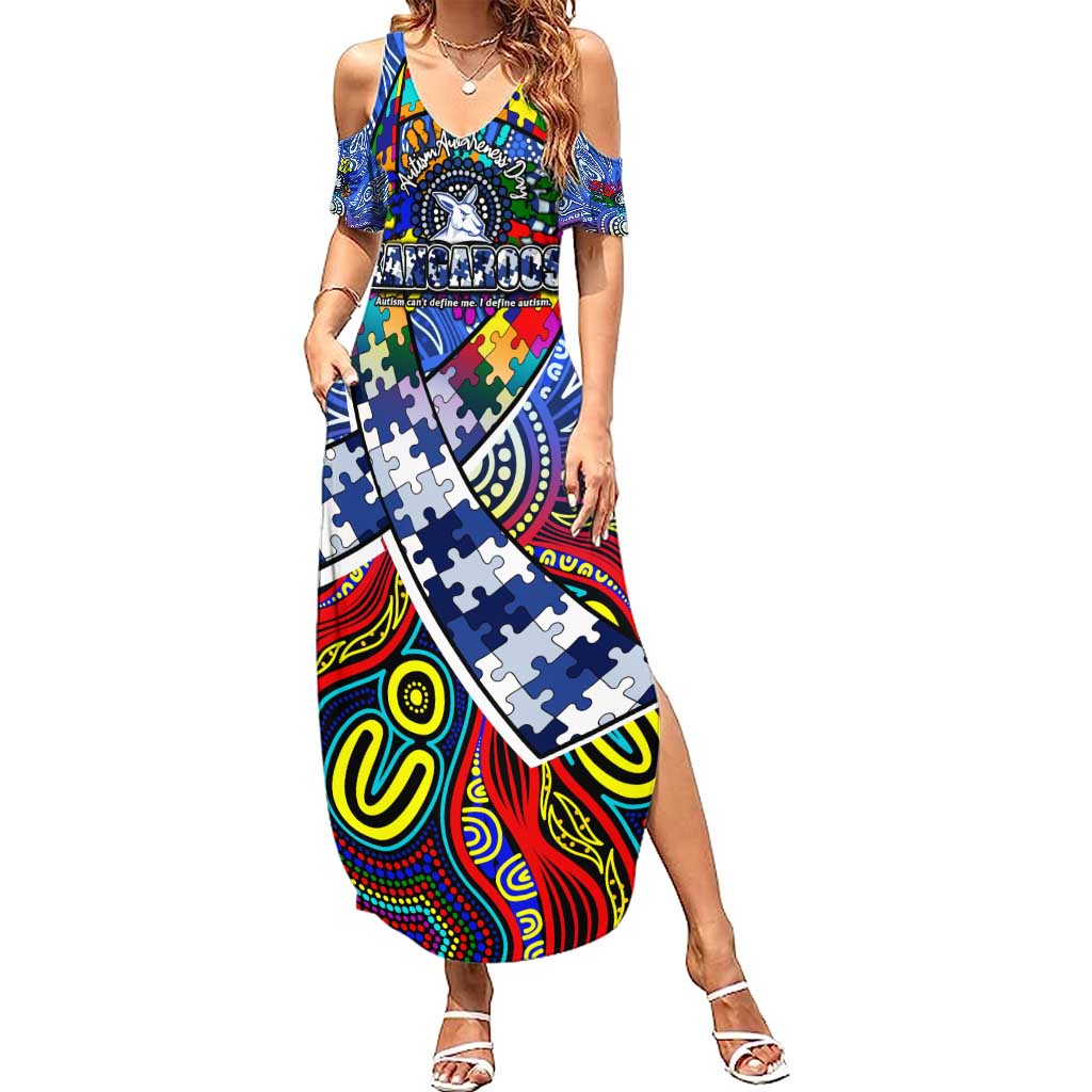 Autism Awareness Australia North Melbourne Kangaroos Summer Maxi Dress Aboriginal Indigenous Art