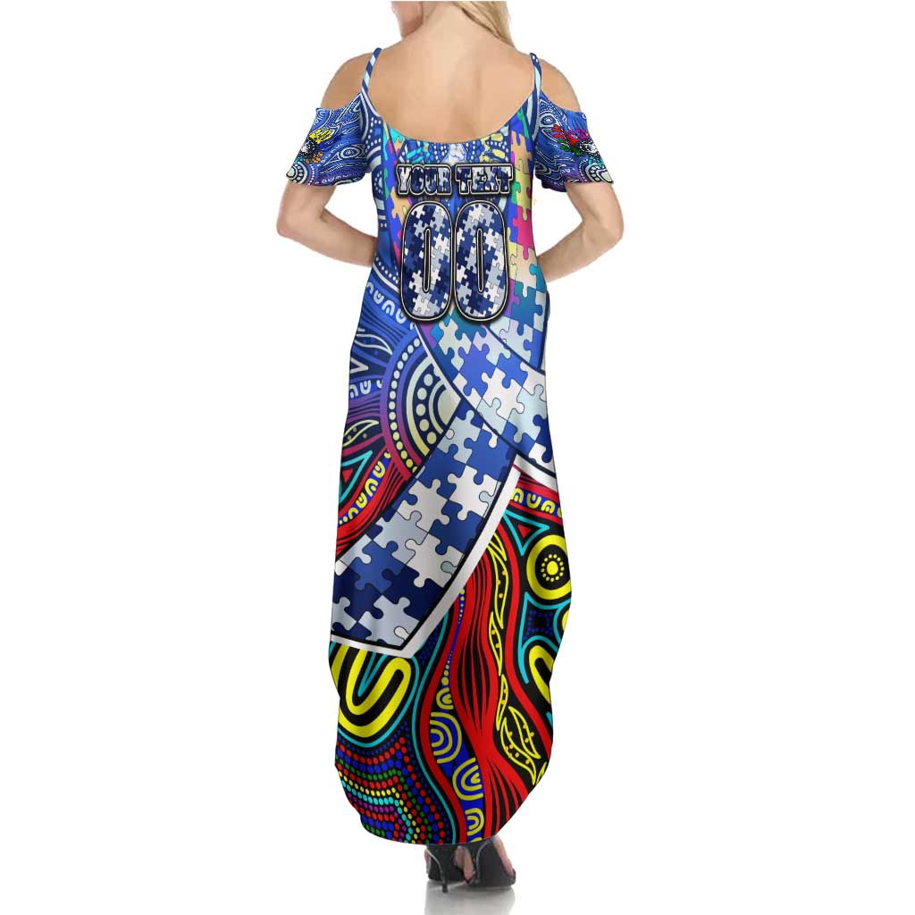 Autism Awareness Australia North Melbourne Kangaroos Summer Maxi Dress Aboriginal Indigenous Art