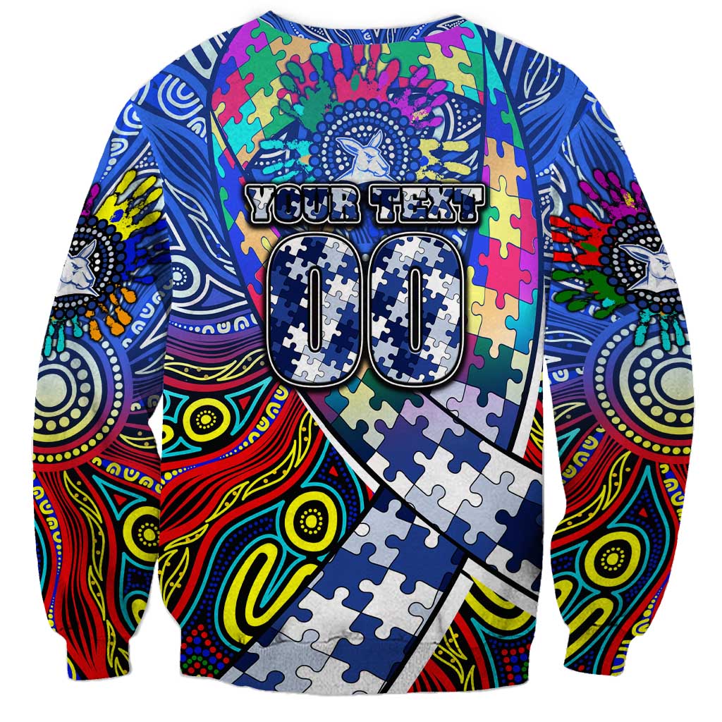 Autism Awareness Australia North Melbourne Kangaroos Sweatshirt Aboriginal Indigenous Art