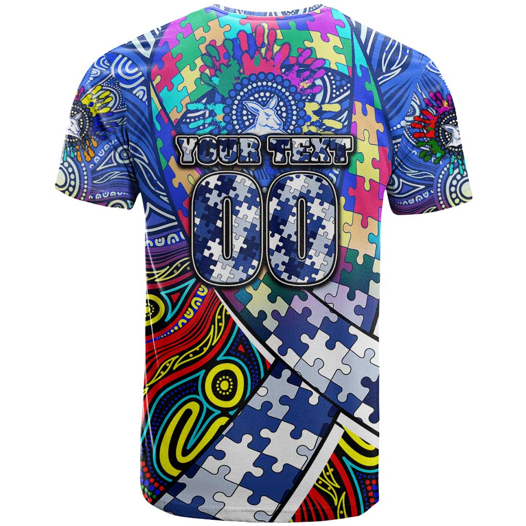 Autism Awareness Australia North Melbourne Kangaroos T Shirt Aboriginal Indigenous Art