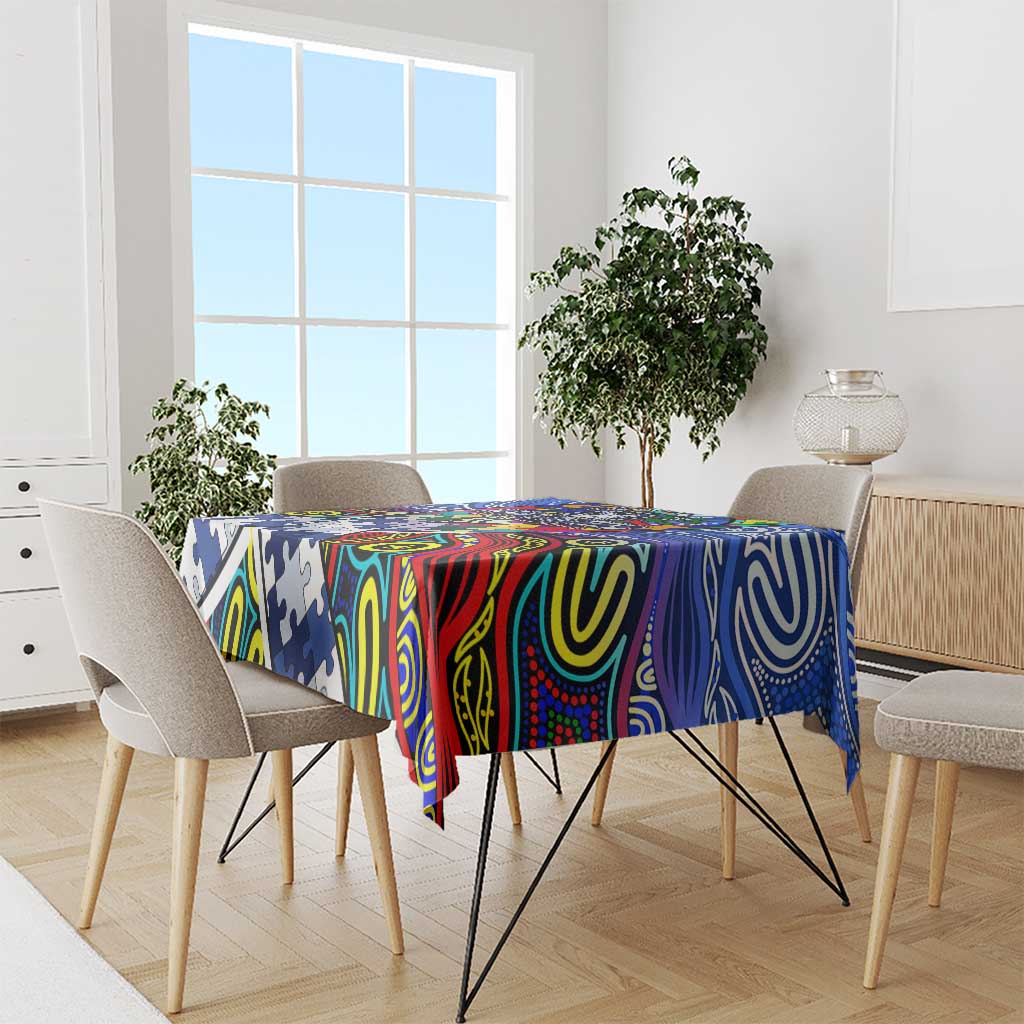 Autism Awareness Australia North Melbourne Kangaroos Tablecloth Aboriginal Indigenous Art