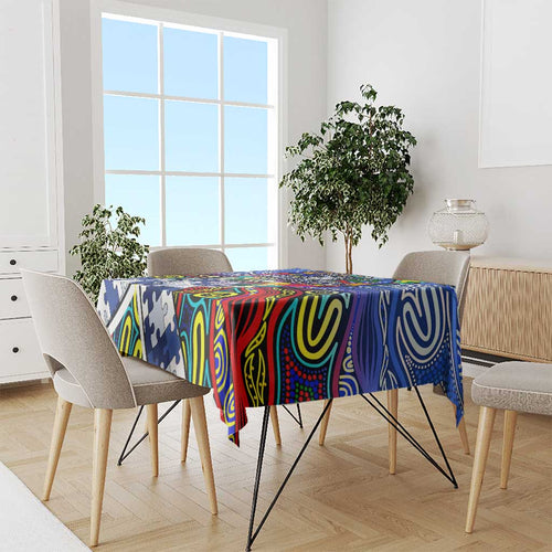 Autism Awareness Australia North Melbourne Kangaroos Tablecloth Aboriginal Indigenous Art