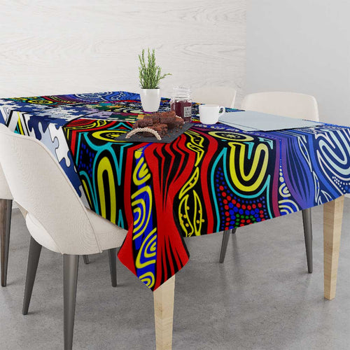 Autism Awareness Australia North Melbourne Kangaroos Tablecloth Aboriginal Indigenous Art