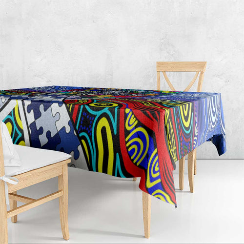 Autism Awareness Australia North Melbourne Kangaroos Tablecloth Aboriginal Indigenous Art