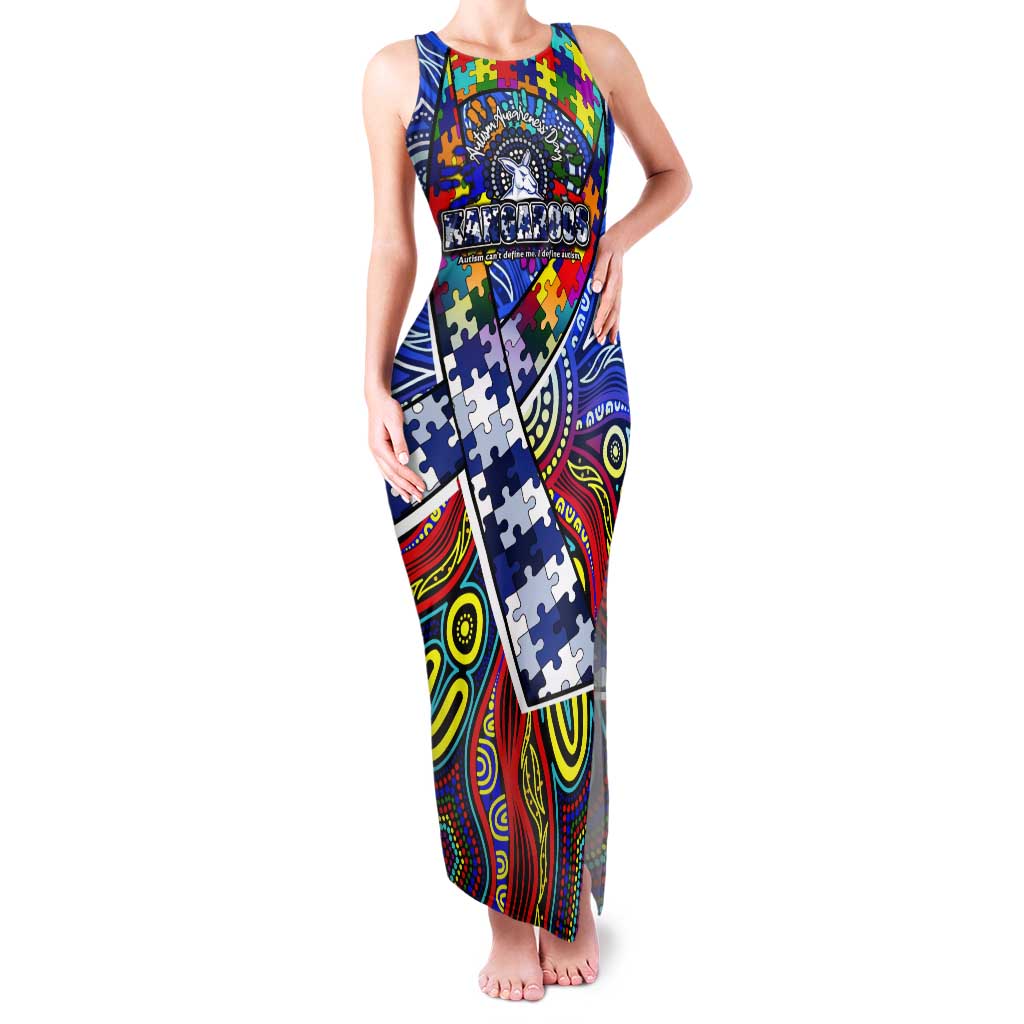 Autism Awareness Australia North Melbourne Kangaroos Tank Maxi Dress Aboriginal Indigenous Art