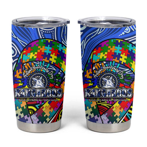 Autism Awareness Australia North Melbourne Kangaroos Tumbler Cup Aboriginal Indigenous Art