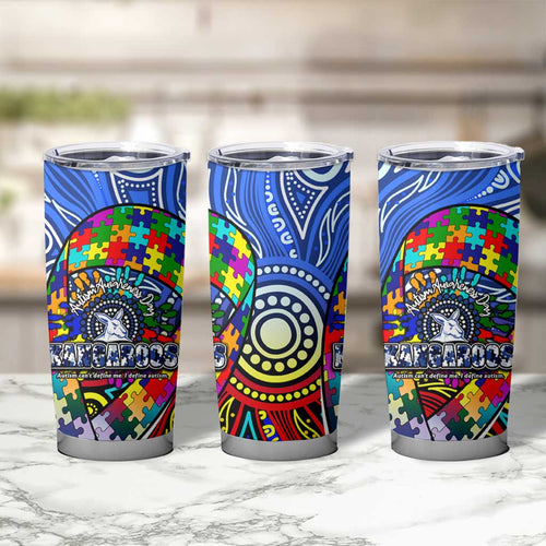 Autism Awareness Australia North Melbourne Kangaroos Tumbler Cup Aboriginal Indigenous Art