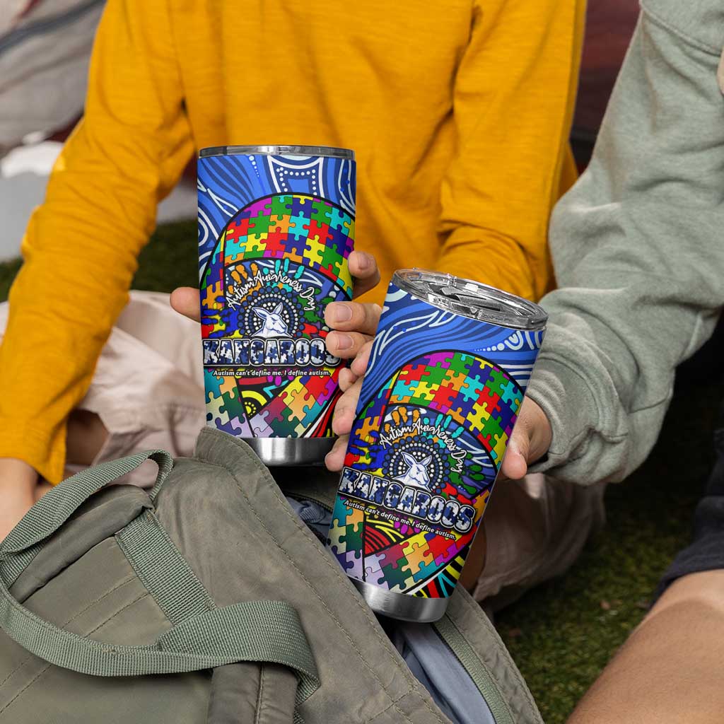 Autism Awareness Australia North Melbourne Kangaroos Tumbler Cup Aboriginal Indigenous Art