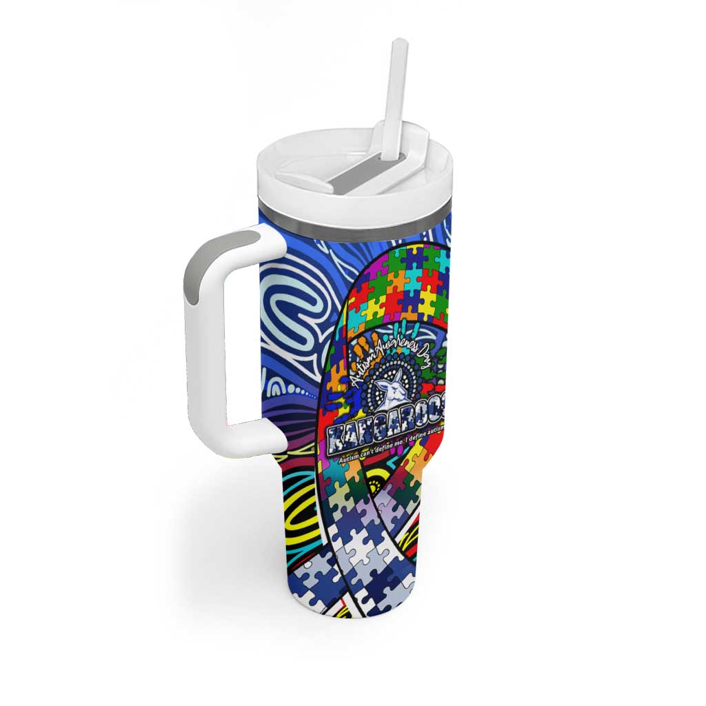 Autism Awareness Australia North Melbourne Kangaroos Tumbler With Handle Aboriginal Indigenous Art
