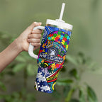 Autism Awareness Australia North Melbourne Kangaroos Tumbler With Handle Aboriginal Indigenous Art