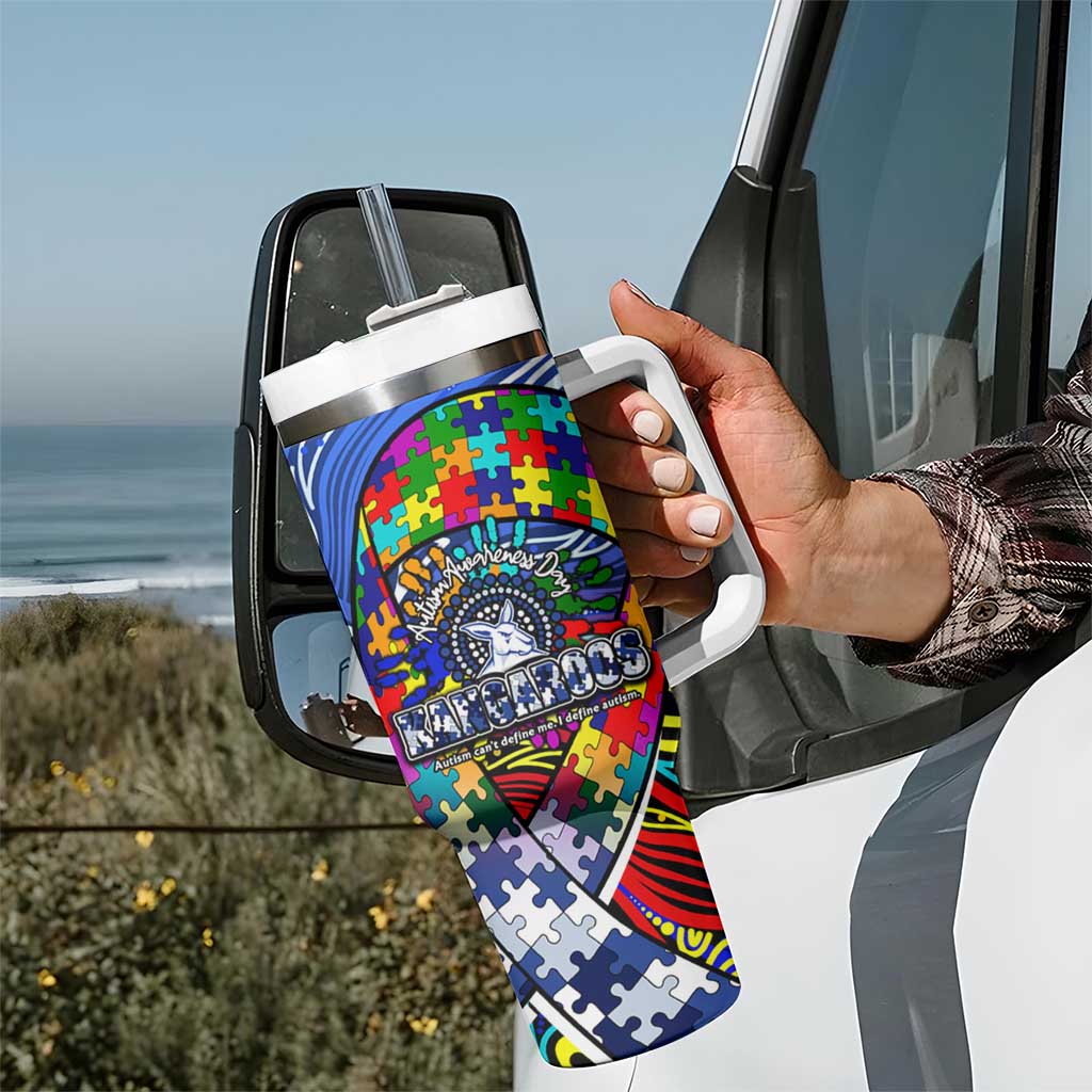 Autism Awareness Australia North Melbourne Kangaroos Tumbler With Handle Aboriginal Indigenous Art