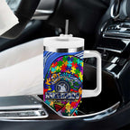 Autism Awareness Australia North Melbourne Kangaroos Tumbler With Handle Aboriginal Indigenous Art