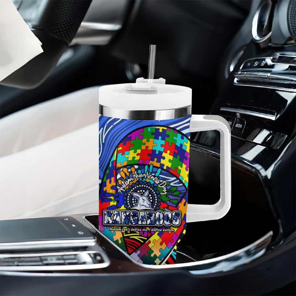 Autism Awareness Australia North Melbourne Kangaroos Tumbler With Handle Aboriginal Indigenous Art