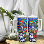 Autism Awareness Australia North Melbourne Kangaroos Tumbler With Handle Aboriginal Indigenous Art