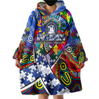 Autism Awareness Australia North Melbourne Kangaroos Wearable Blanket Hoodie Aboriginal Indigenous Art