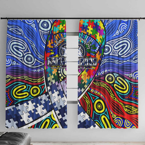 Autism Awareness Australia North Melbourne Kangaroos Window Curtain Aboriginal Indigenous Art