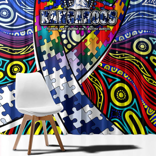 Autism Awareness Australia North Melbourne Kangaroos Window Curtain Aboriginal Indigenous Art