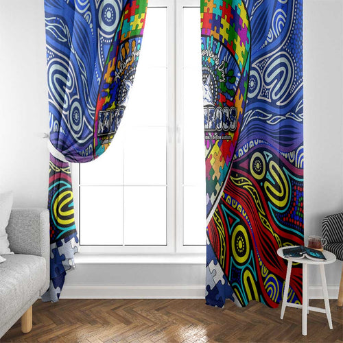 Autism Awareness Australia North Melbourne Kangaroos Window Curtain Aboriginal Indigenous Art