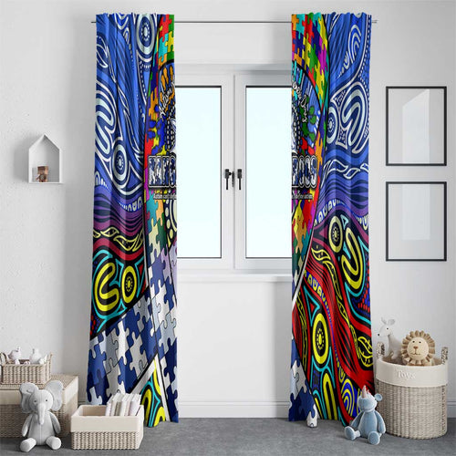 Autism Awareness Australia North Melbourne Kangaroos Window Curtain Aboriginal Indigenous Art