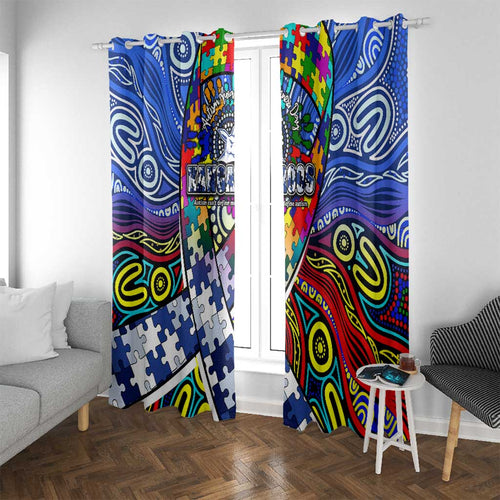 Autism Awareness Australia North Melbourne Kangaroos Window Curtain Aboriginal Indigenous Art