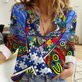 Autism Awareness Australia North Melbourne Kangaroos Women Casual Shirt Aboriginal Indigenous Art