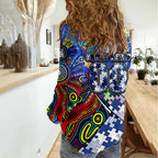 Autism Awareness Australia North Melbourne Kangaroos Women Casual Shirt Aboriginal Indigenous Art