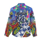 Autism Awareness Australia North Melbourne Kangaroos Women Casual Shirt Aboriginal Indigenous Art