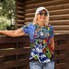 Autism Awareness Australia North Melbourne Kangaroos Women Polo Shirt Aboriginal Indigenous Art
