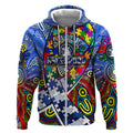 Autism Awareness Australia North Melbourne Kangaroos Zip Hoodie Aboriginal Indigenous Art