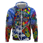 Autism Awareness Australia North Melbourne Kangaroos Zip Hoodie Aboriginal Indigenous Art