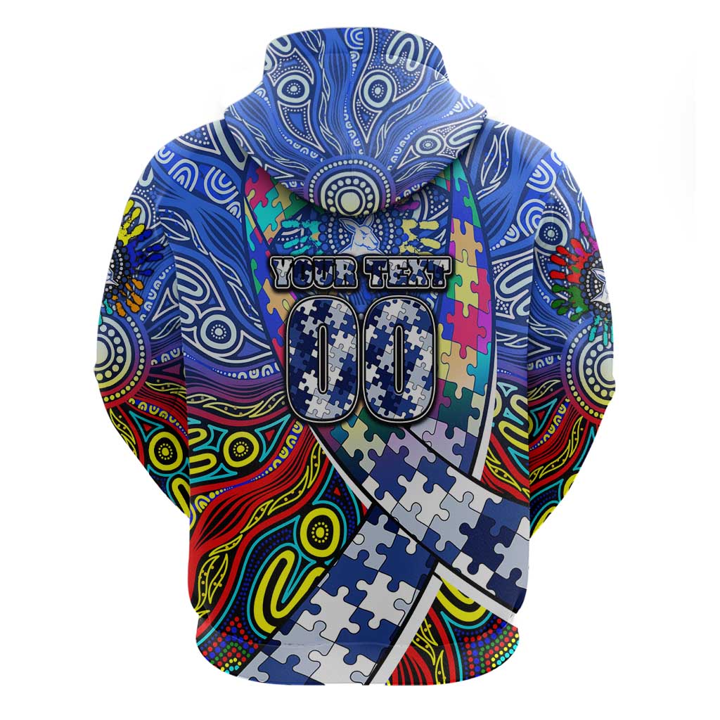 Autism Awareness Australia North Melbourne Kangaroos Zip Hoodie Aboriginal Indigenous Art