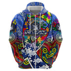 Autism Awareness Australia North Melbourne Kangaroos Zip Hoodie Aboriginal Indigenous Art