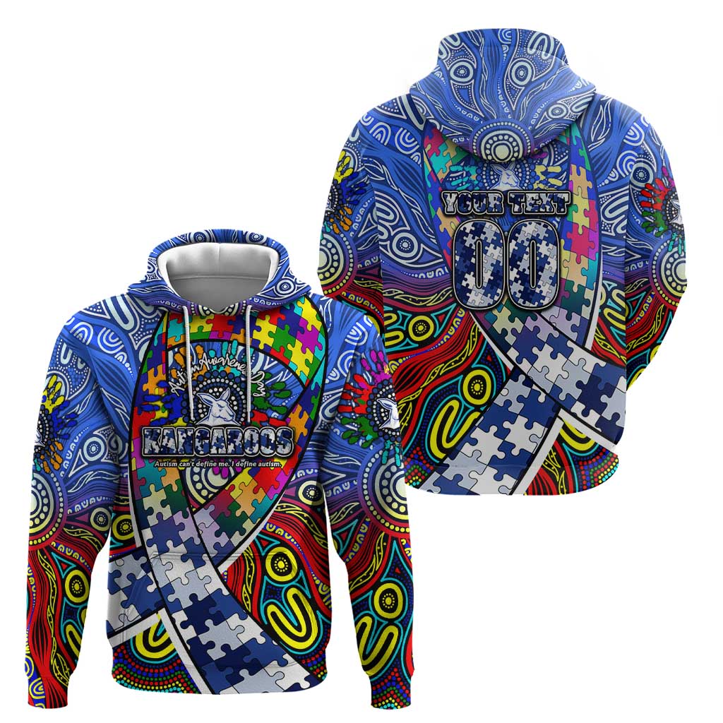 Autism Awareness Australia North Melbourne Kangaroos Zip Hoodie Aboriginal Indigenous Art