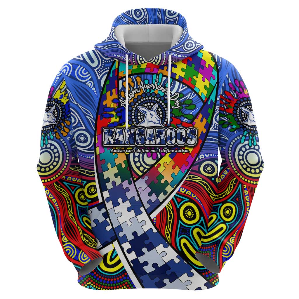 Autism Awareness Australia North Melbourne Kangaroos Zip Hoodie Aboriginal Indigenous Art