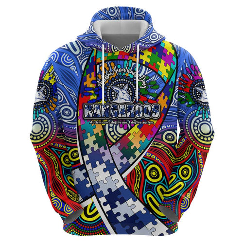 Autism Awareness Australia North Melbourne Kangaroos Zip Hoodie Aboriginal Indigenous Art