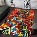 Autism Awareness Australia Gold Coast Suns Area Rug Aboriginal Indigenous Art