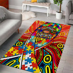 Autism Awareness Australia Gold Coast Suns Area Rug Aboriginal Indigenous Art