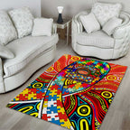 Autism Awareness Australia Gold Coast Suns Area Rug Aboriginal Indigenous Art
