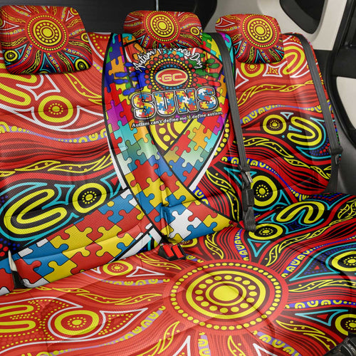 Autism Awareness Australia Gold Coast Suns Back Car Seat Cover Aboriginal Indigenous Art