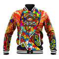 Autism Awareness Australia Gold Coast Suns Baseball Jacket Aboriginal Indigenous Art