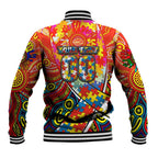 Autism Awareness Australia Gold Coast Suns Baseball Jacket Aboriginal Indigenous Art