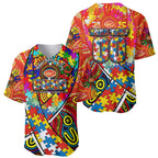 Autism Awareness Australia Gold Coast Suns Baseball Jersey Aboriginal Indigenous Art