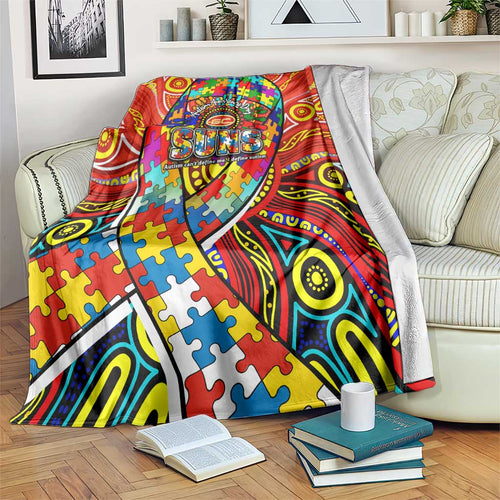 Autism Awareness Australia Gold Coast Suns Blanket Aboriginal Indigenous Art